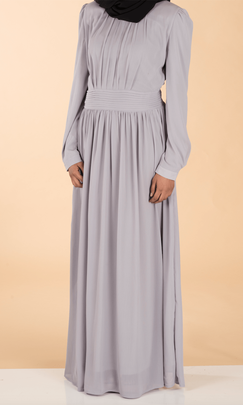 Gray georgette chiffon dress Kabayare