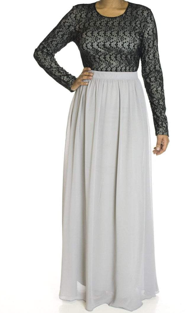 Gray lash chiffon dress Kabayare