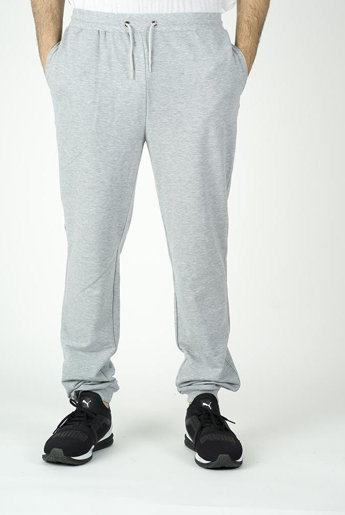 GRAY LEATHER DETAIL JOGGERS Kabayare