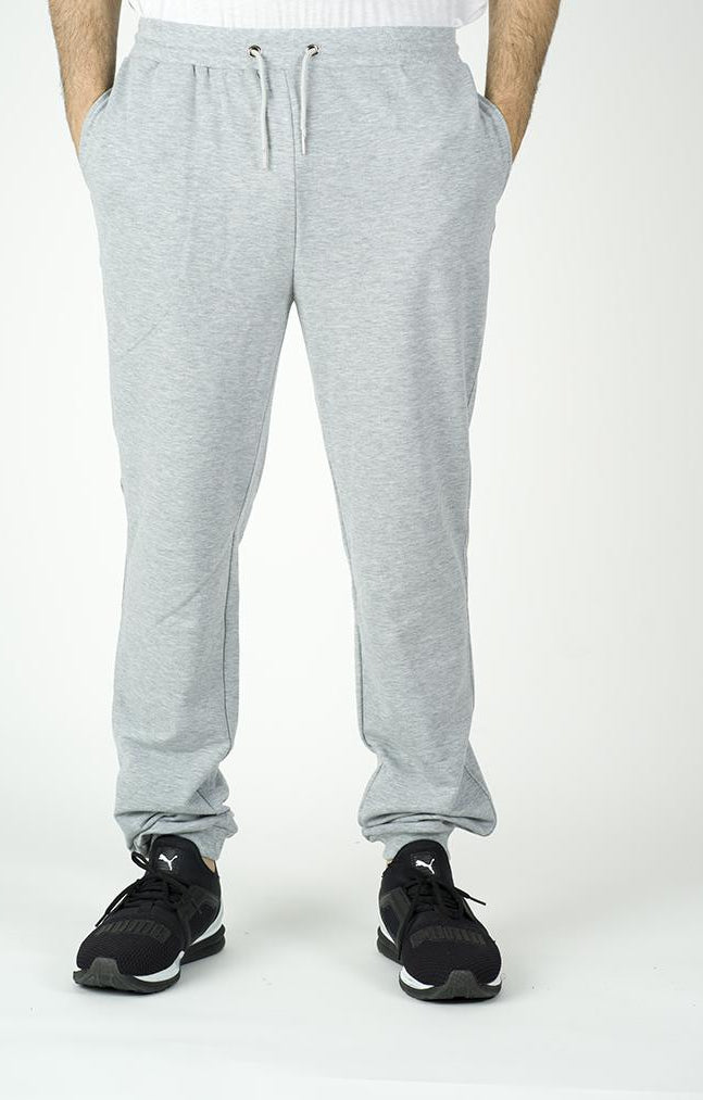 GRAY LEATHER DETAIL JOGGERS Kabayare