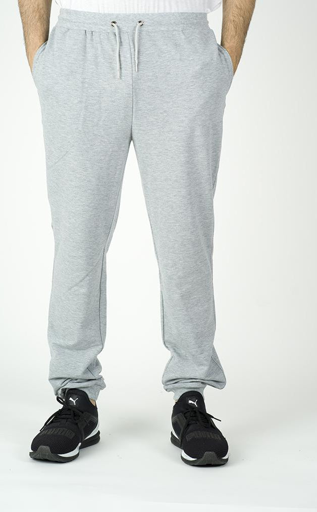 GRAY LEATHER DETAIL JOGGERS Kabayare