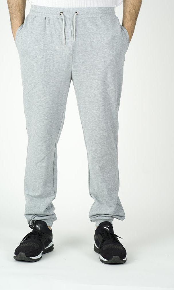 GRAY LEATHER DETAIL JOGGERS Kabayare