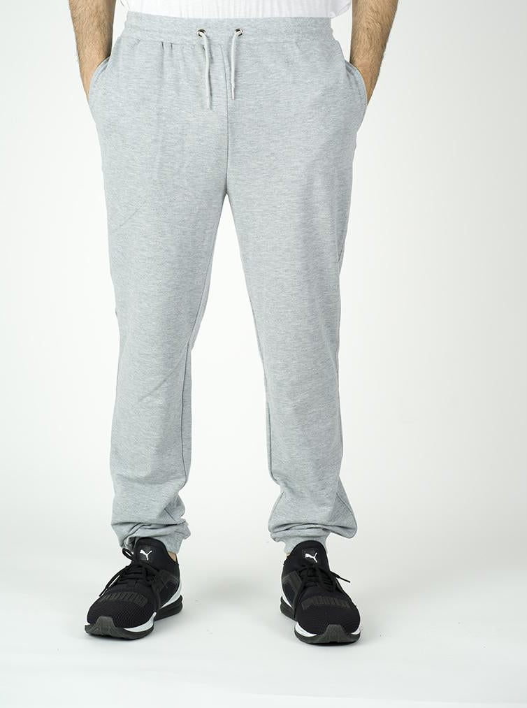 GRAY LEATHER DETAIL JOGGERS Kabayare