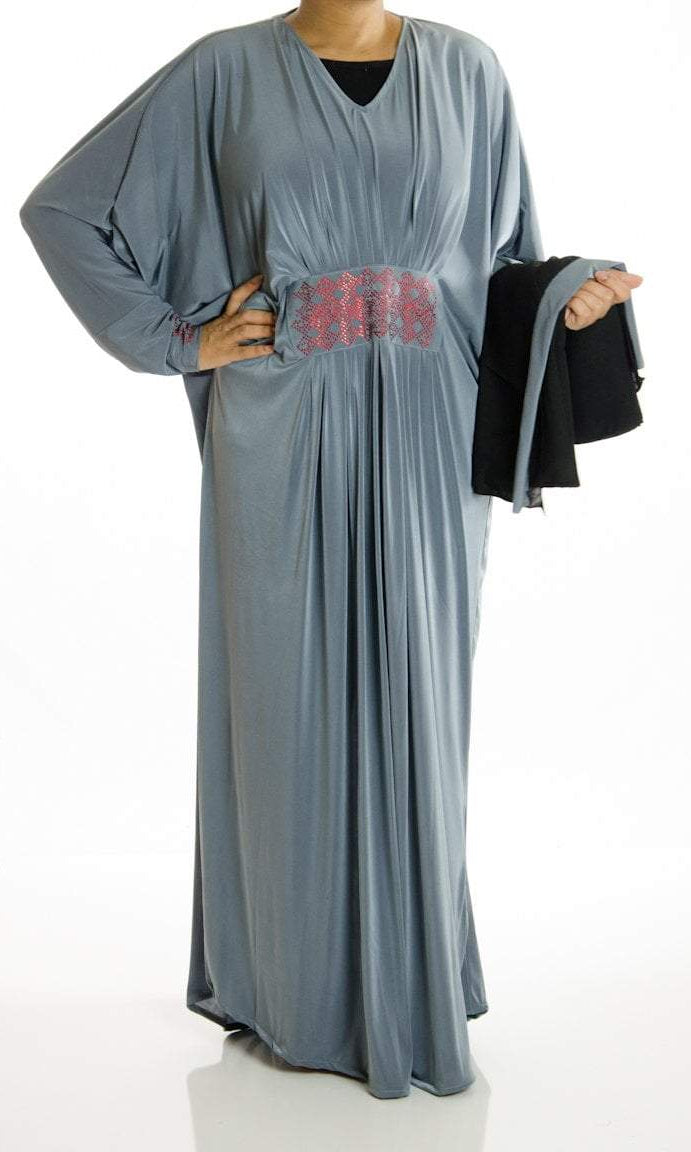 Gray-mania Butterfly Jersey Abaya Kabayare
