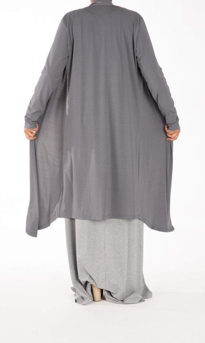 Gray Maxi Cardigan Kabayare