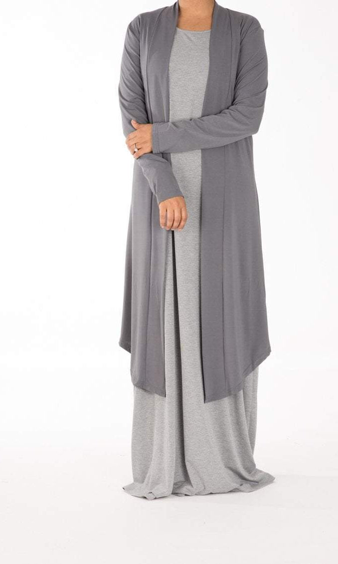 Gray Maxi Cardigan Kabayare