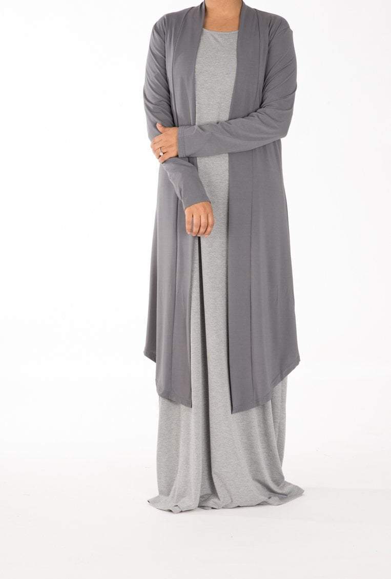Gray Maxi Cardigan Kabayare