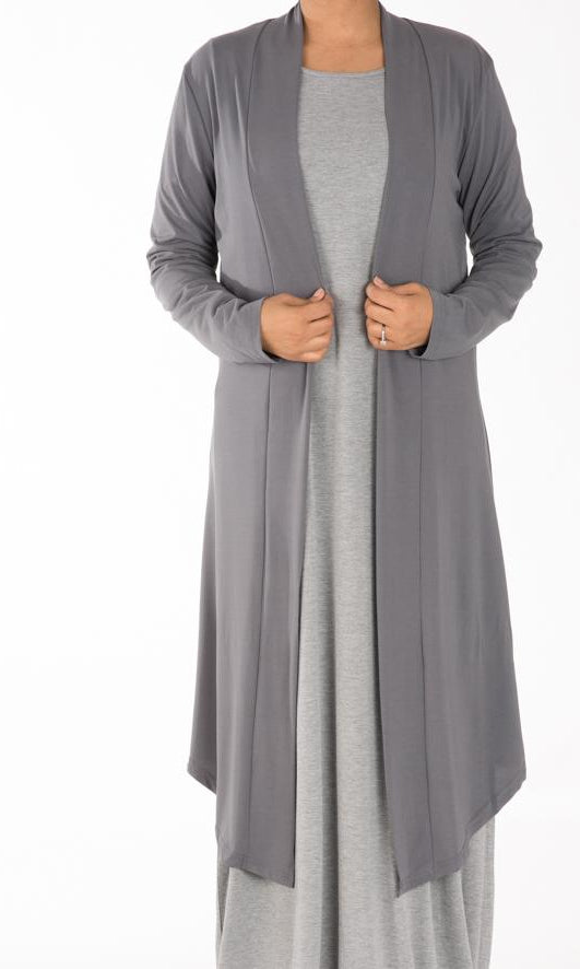 Gray Maxi Cardigan Kabayare