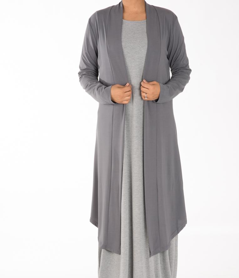 Gray Maxi Cardigan Kabayare
