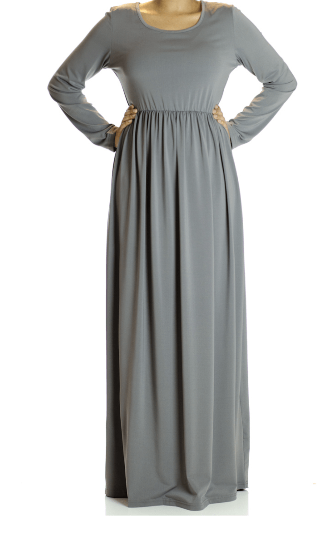 Gray MILK SILK MAXI DRESS-(SOFT) Kabayare