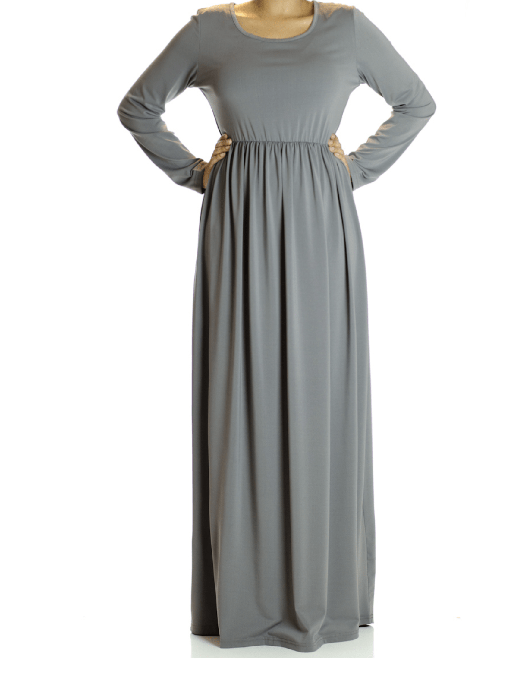 Gray MILK SILK MAXI DRESS-(SOFT) Kabayare