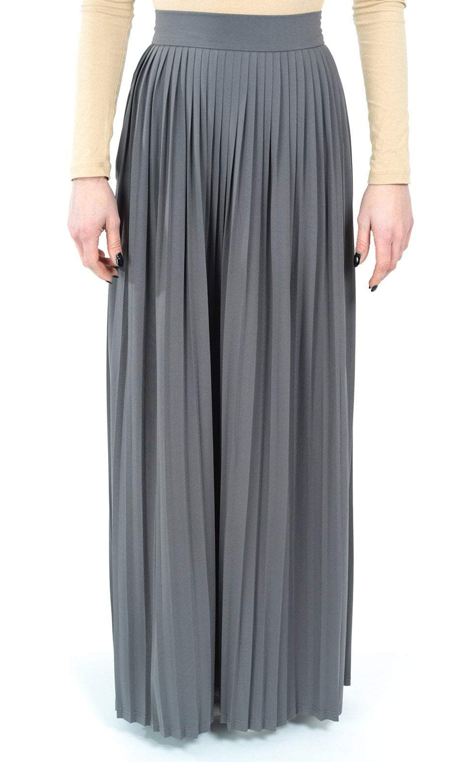 Gray Milk silk maxi Skirt Kabayare