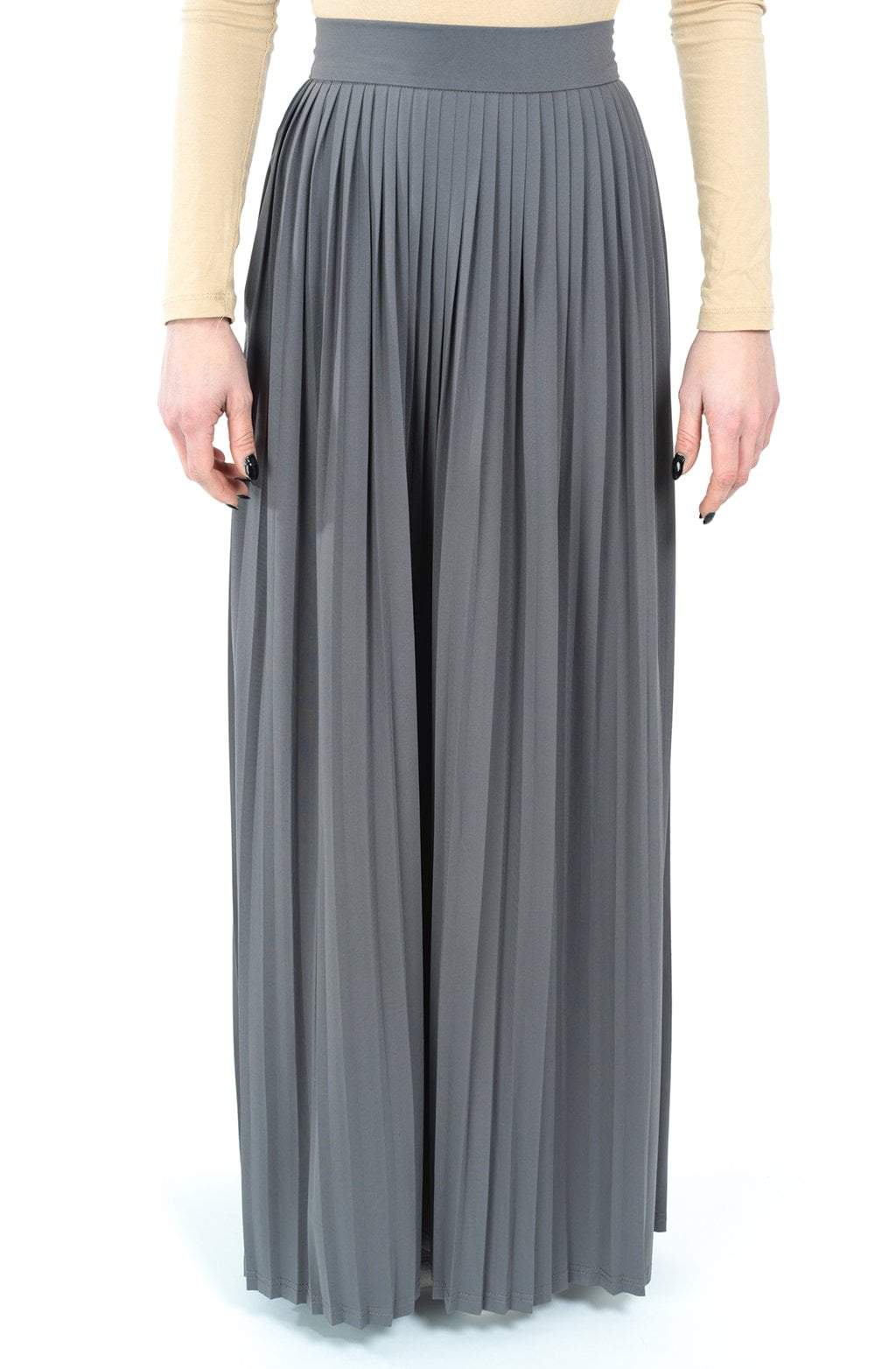 Gray Milk silk maxi Skirt Kabayare
