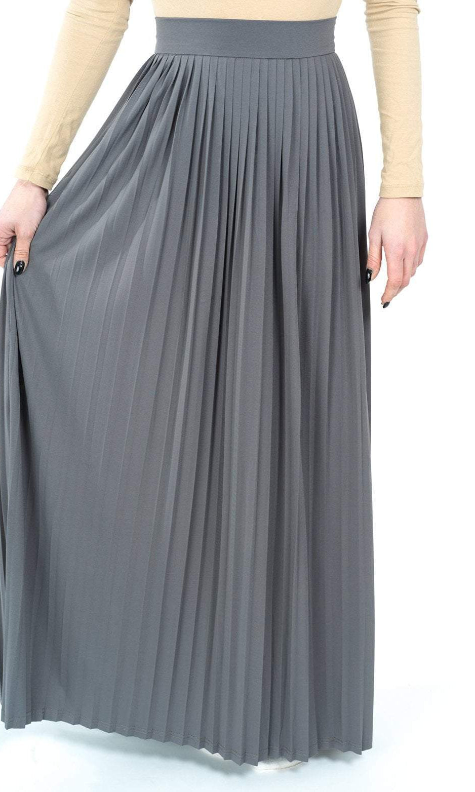 Gray Milk silk maxi Skirt Kabayare