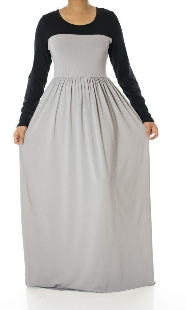 Gray Modern Edge maxi dress Kabayare