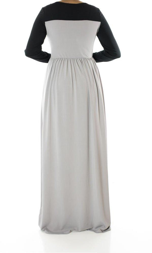 Gray Modern Edge maxi dress Kabayare
