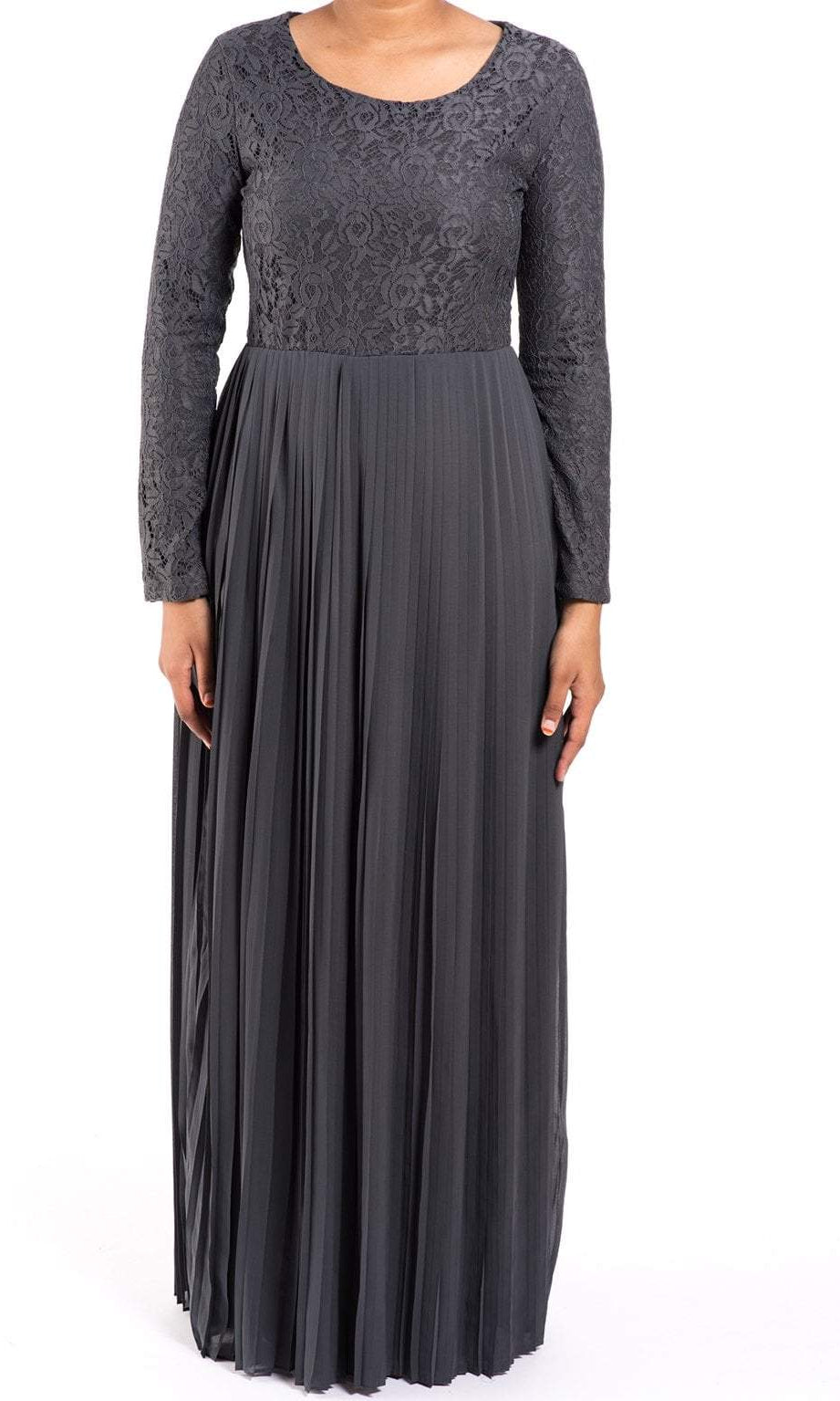 Gray Naveera Pleated Maxi Dress Kabayare