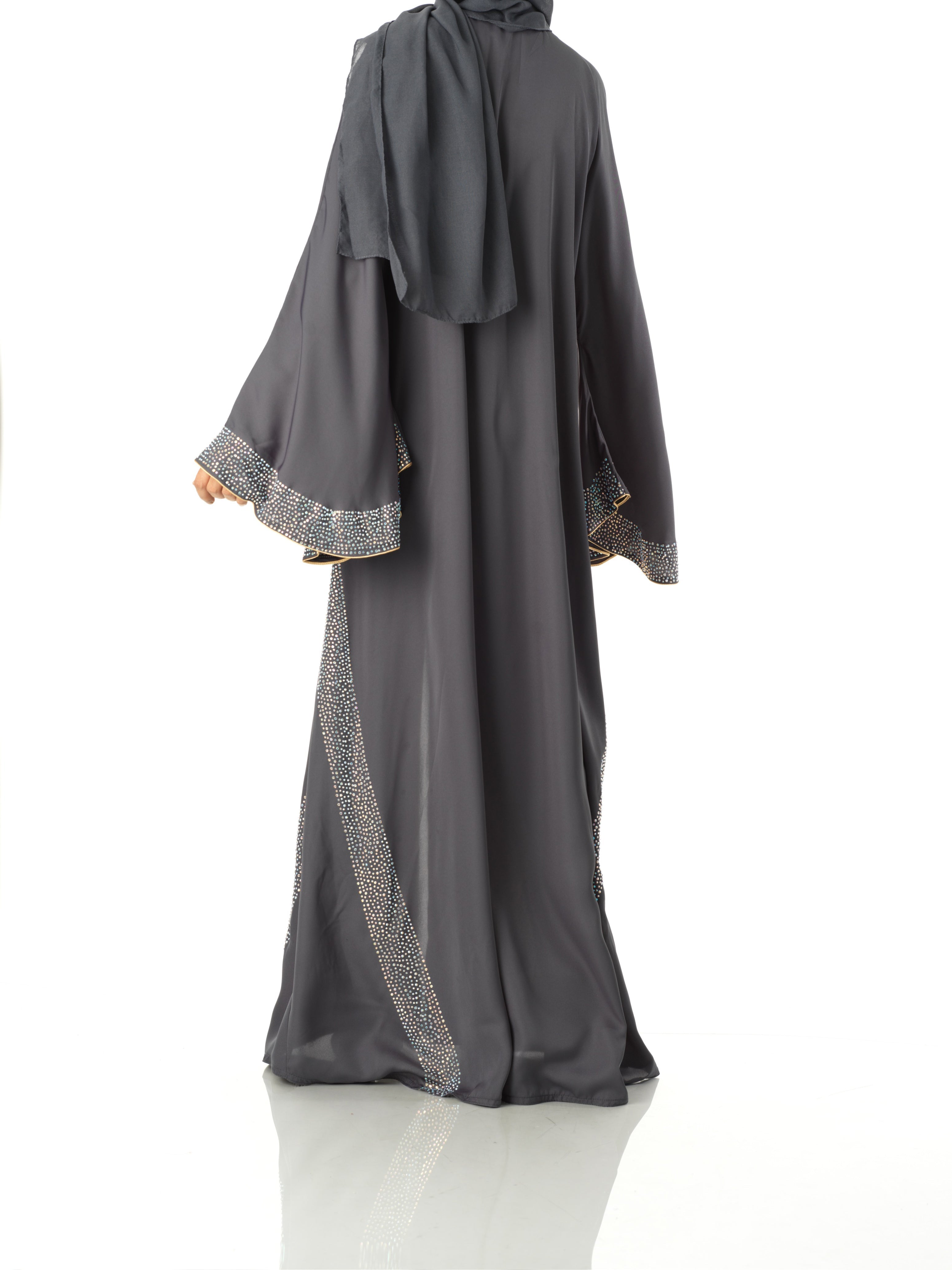 Gray princess Aisha kimono abaya Kabayare