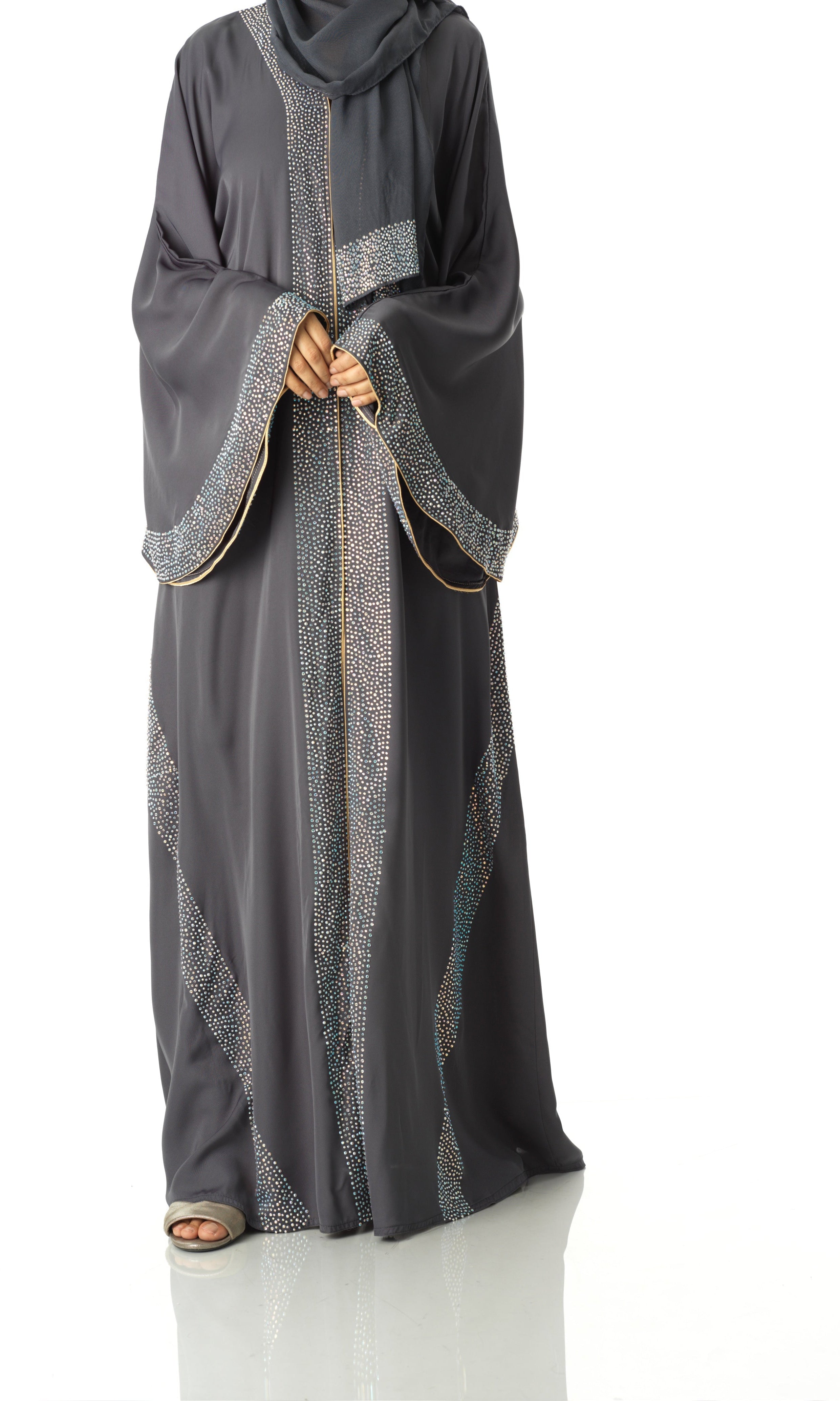 Gray princess Aisha kimono abaya Kabayare