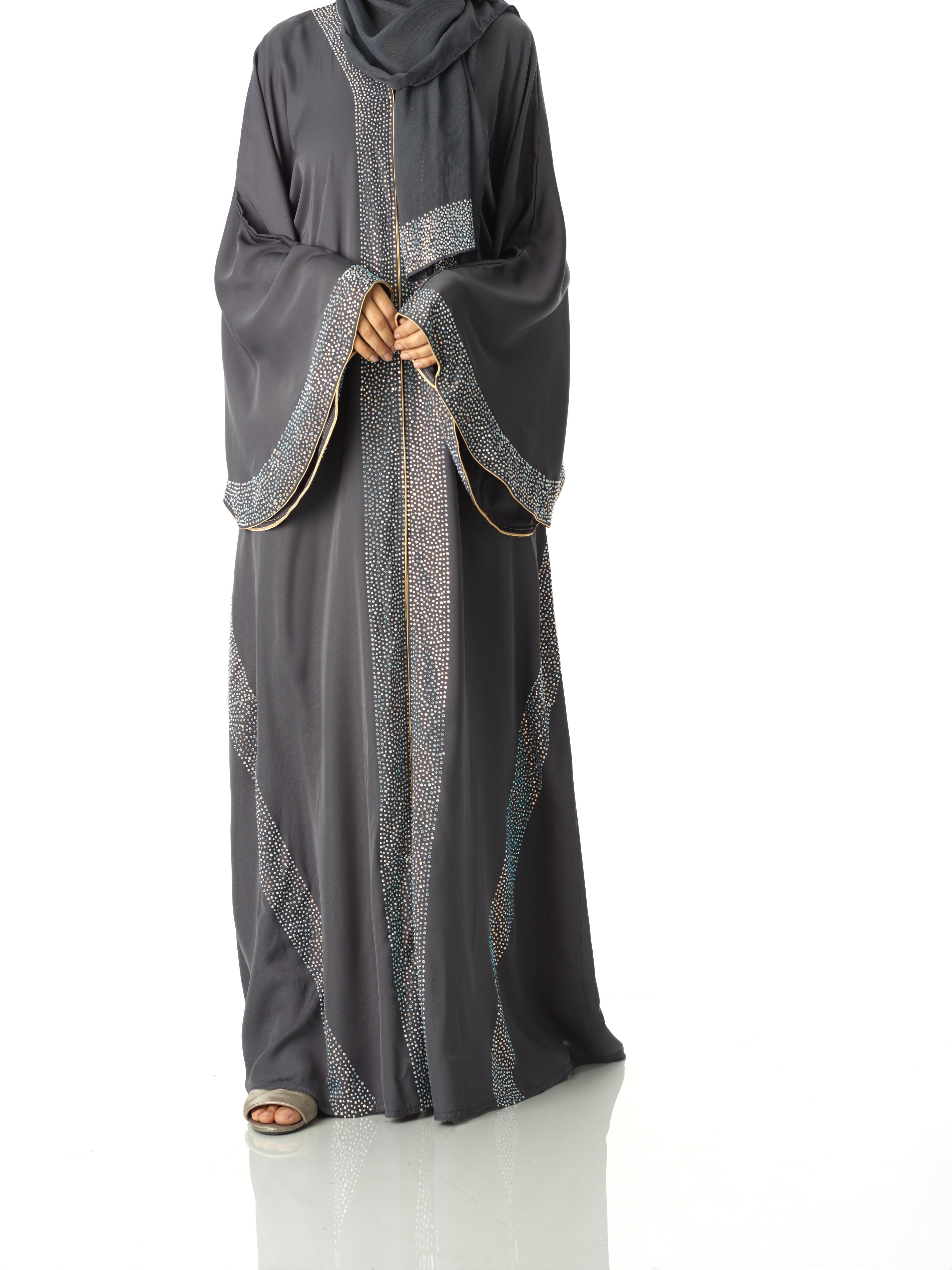 Gray princess Aisha kimono abaya Kabayare