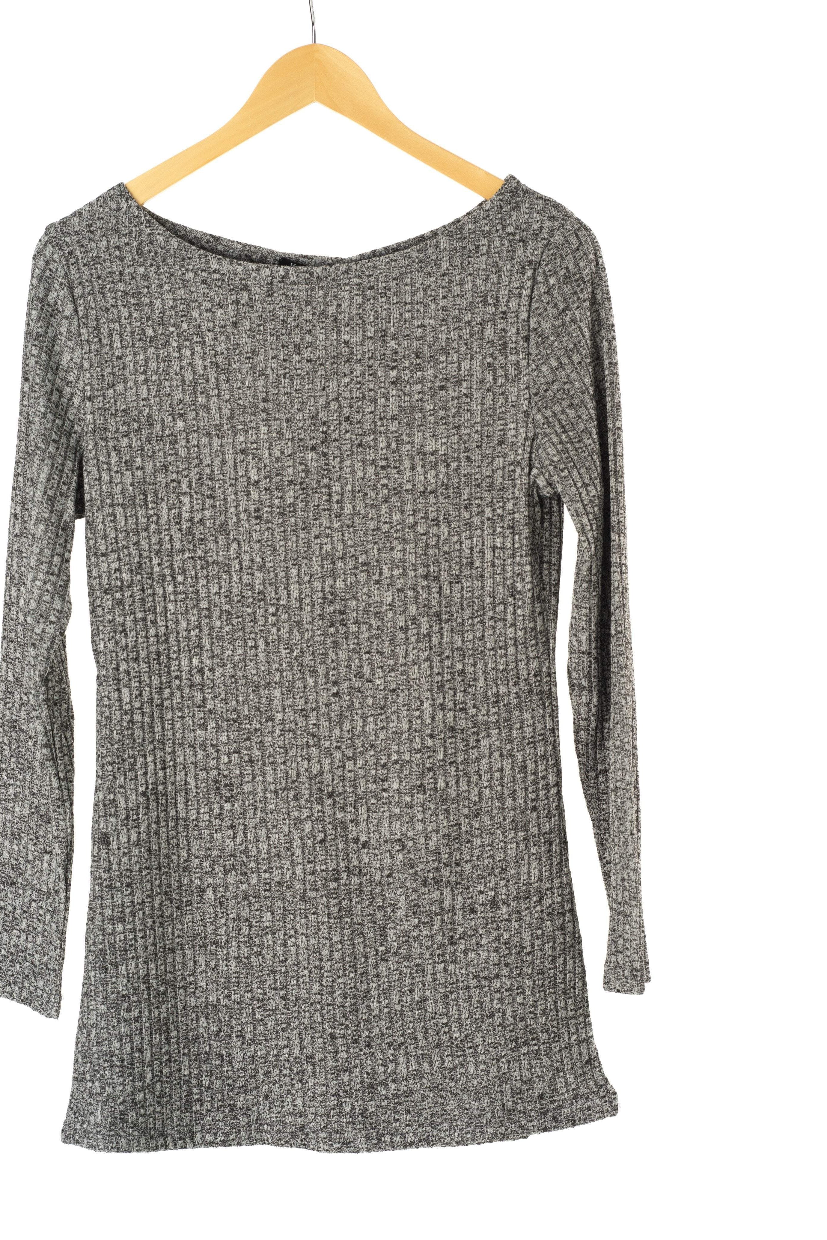 Gray Ribbed Sweater Shirt Kabayare