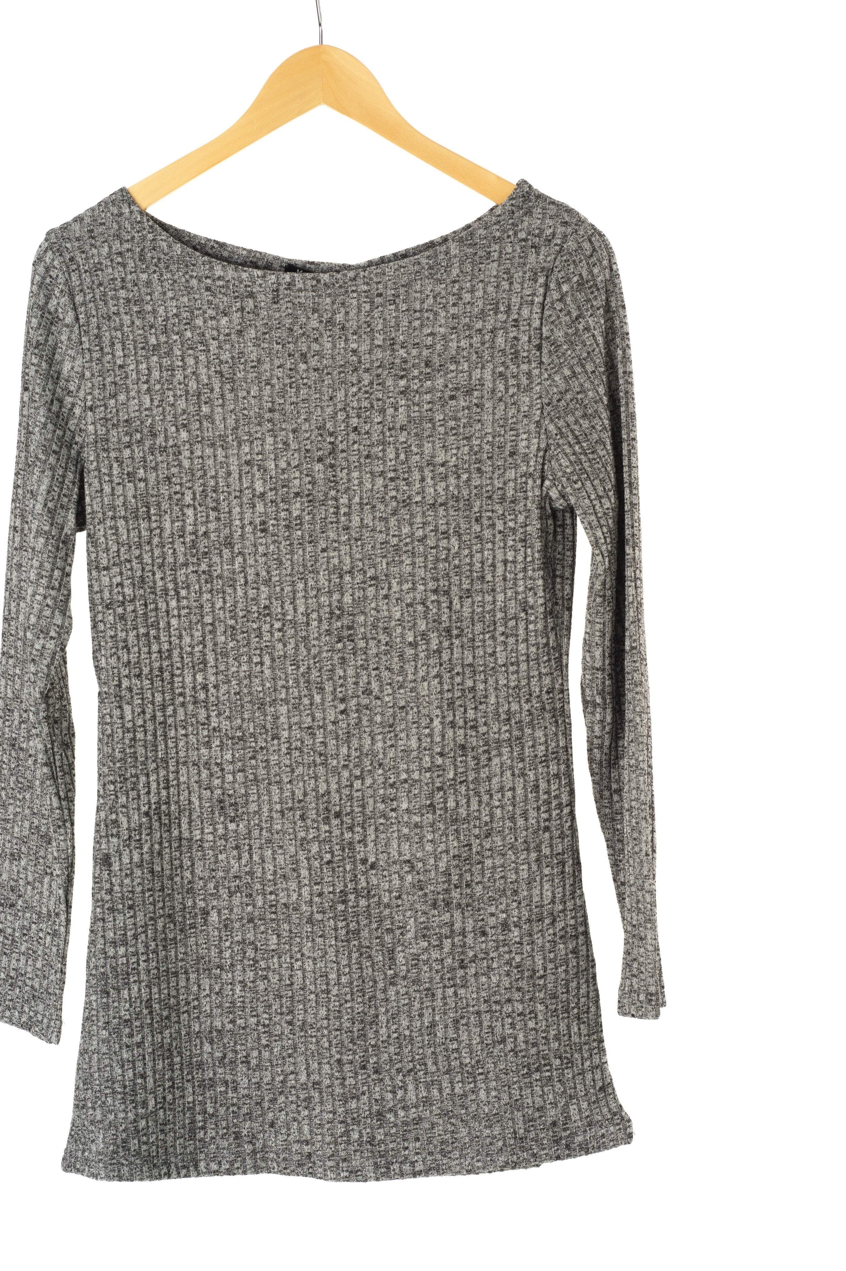 Gray Ribbed Sweater Shirt Kabayare