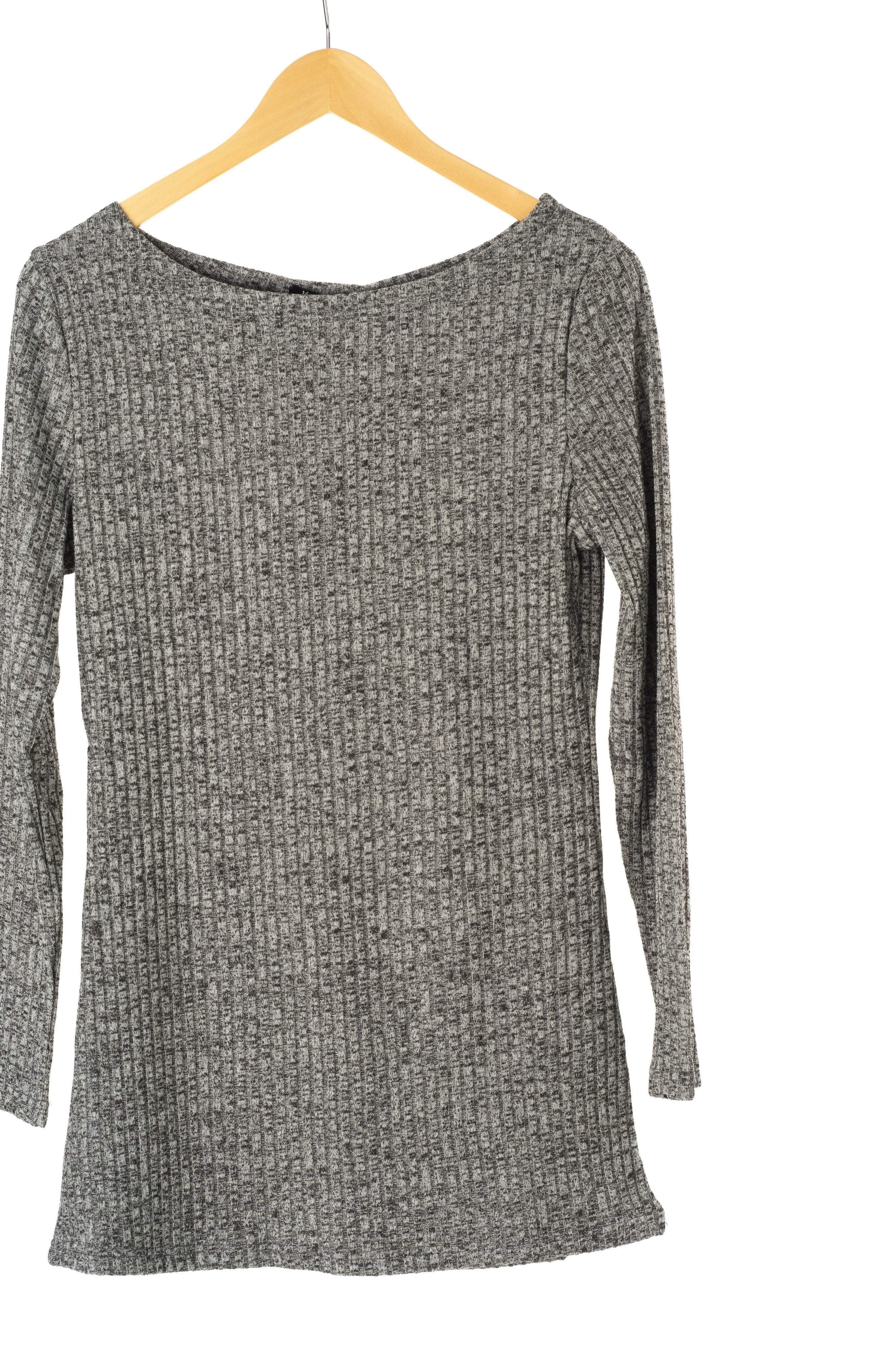 Gray Ribbed Sweater Shirt Kabayare