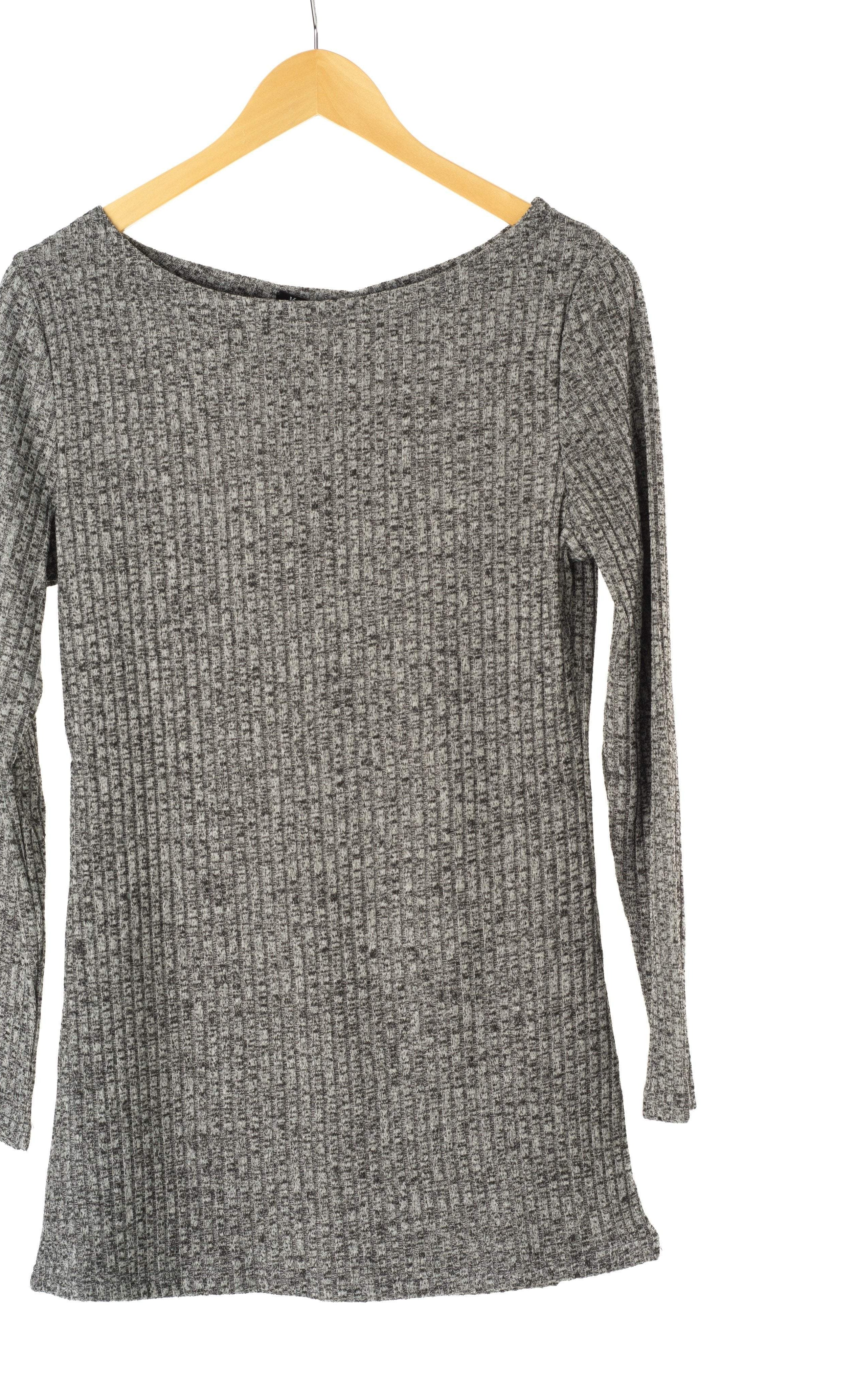 Gray Ribbed Sweater Shirt Kabayare