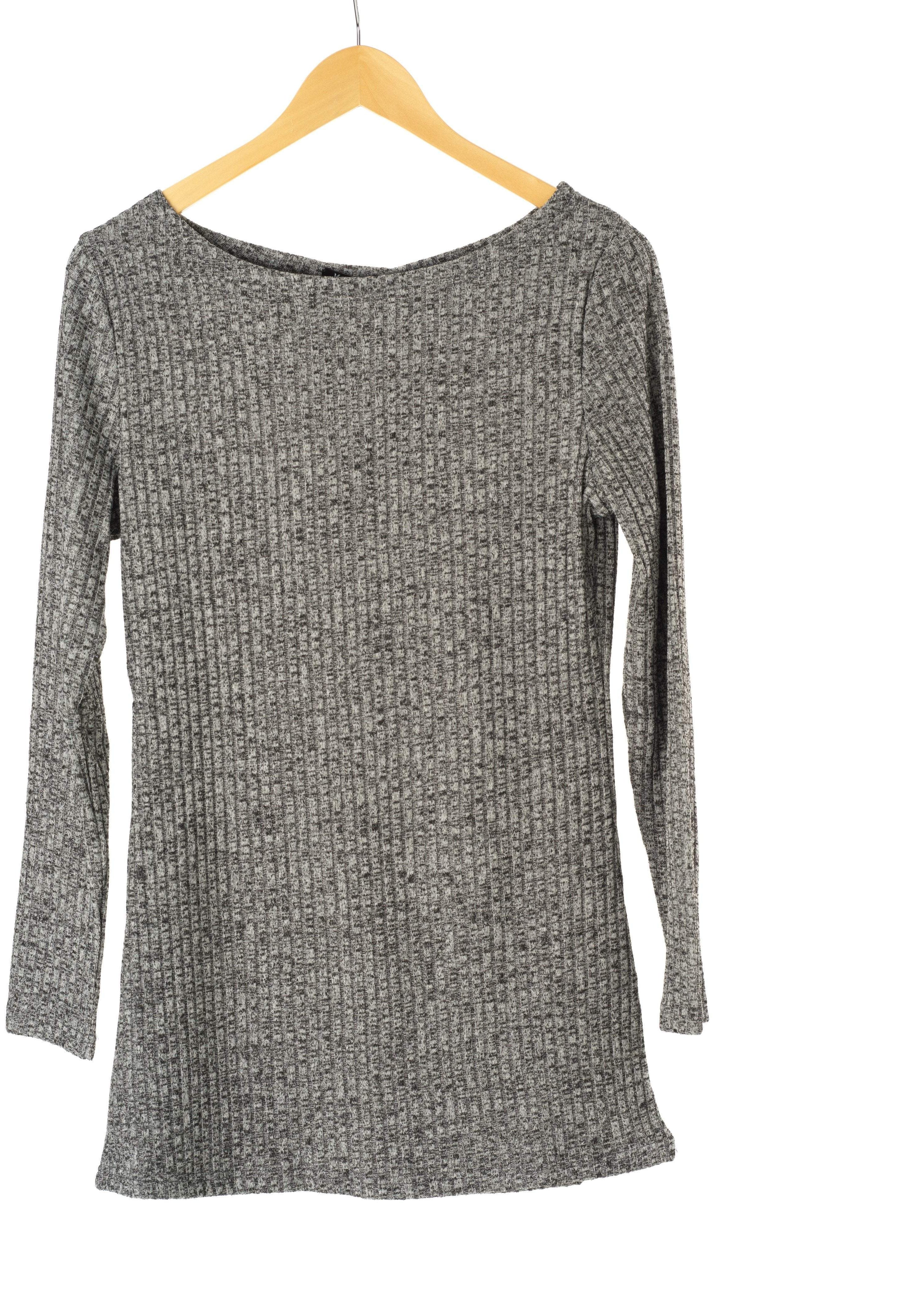 Gray Ribbed Sweater Shirt Kabayare