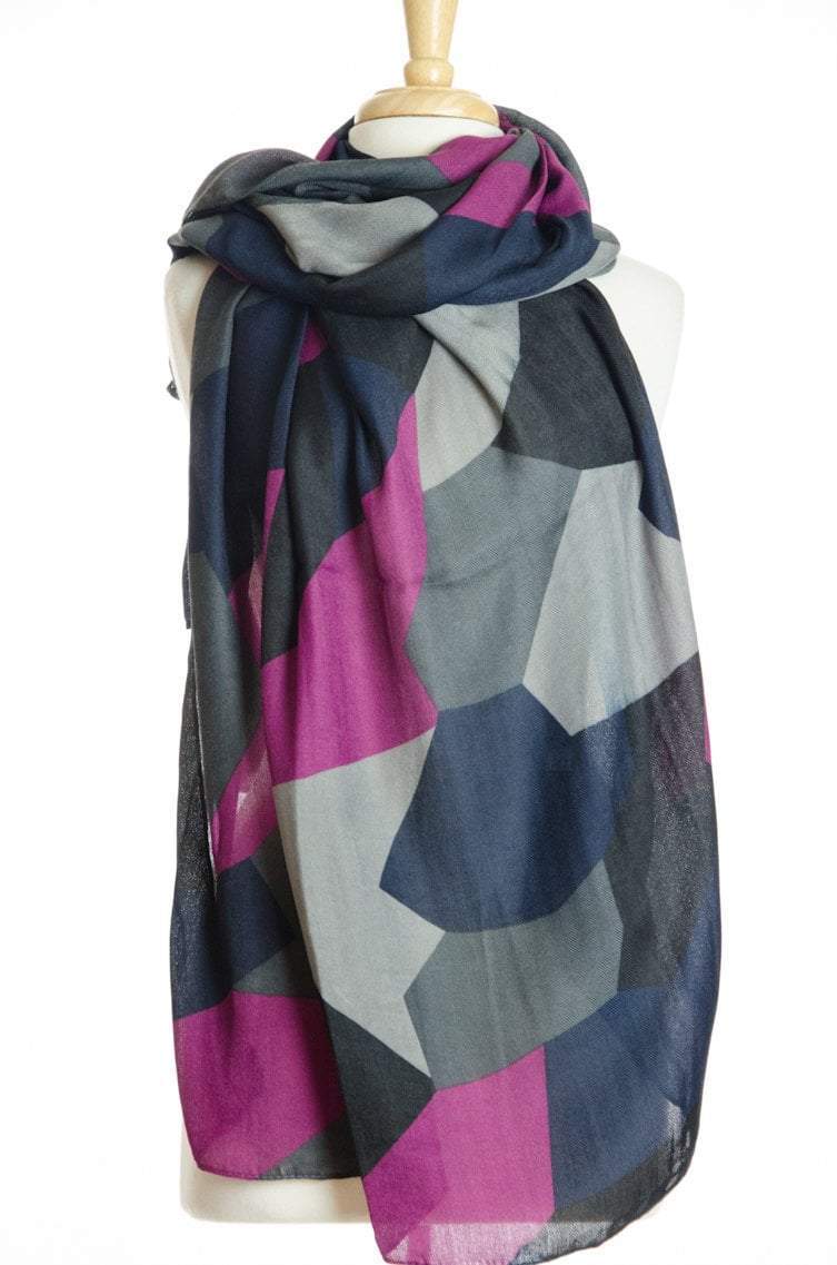 Gray Rocky Print Scarf Kabayare