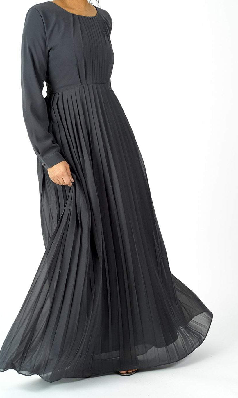 Gray signature chiffon dress Kabayare
