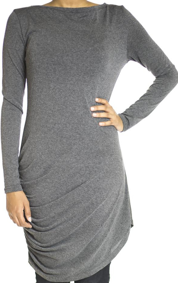 Gray TWIST DRAPE TOP Kabayare