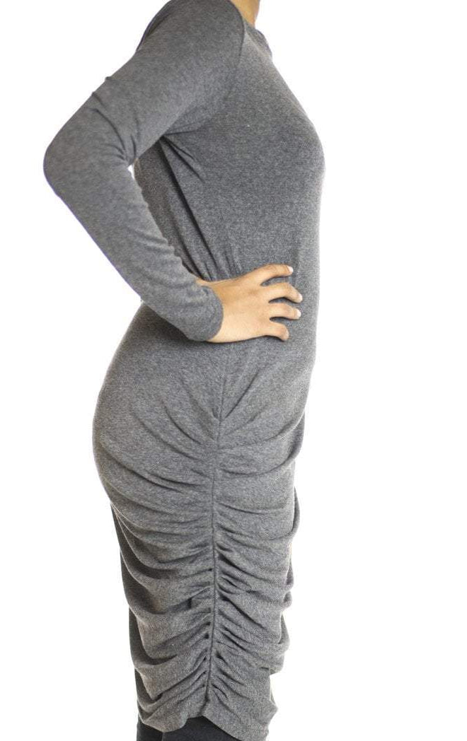 Gray TWIST DRAPE TOP Kabayare