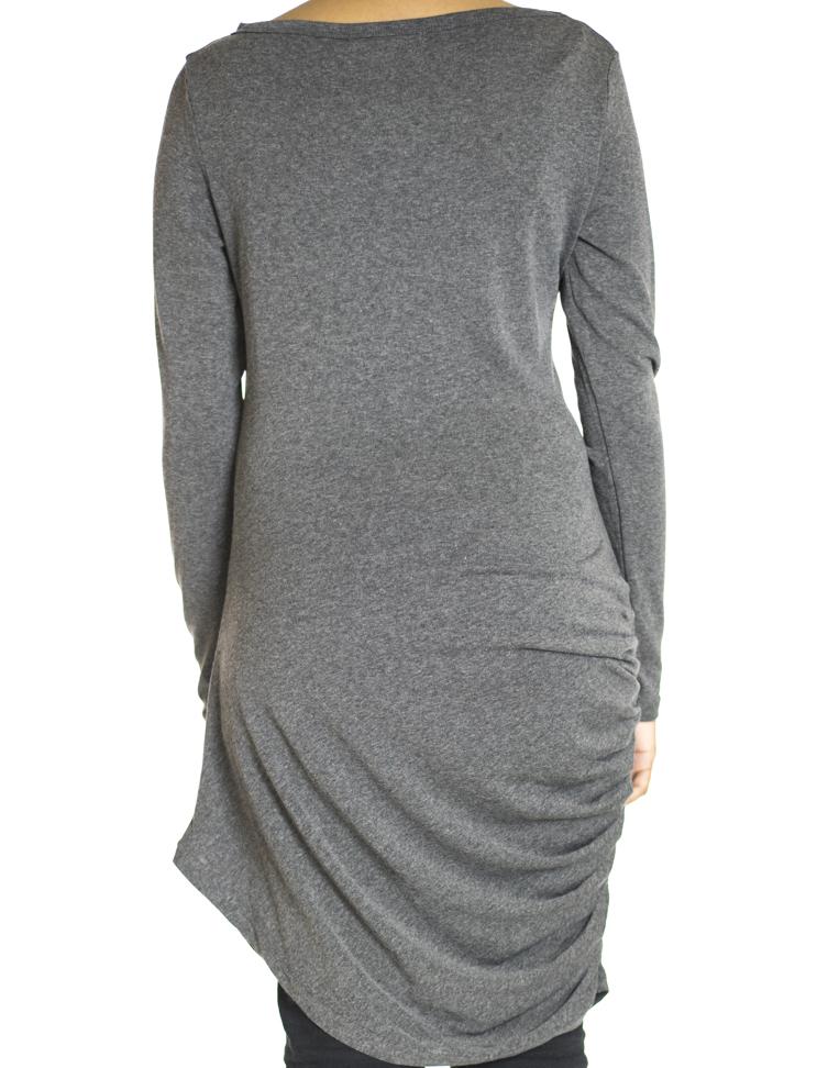 Gray TWIST DRAPE TOP Kabayare