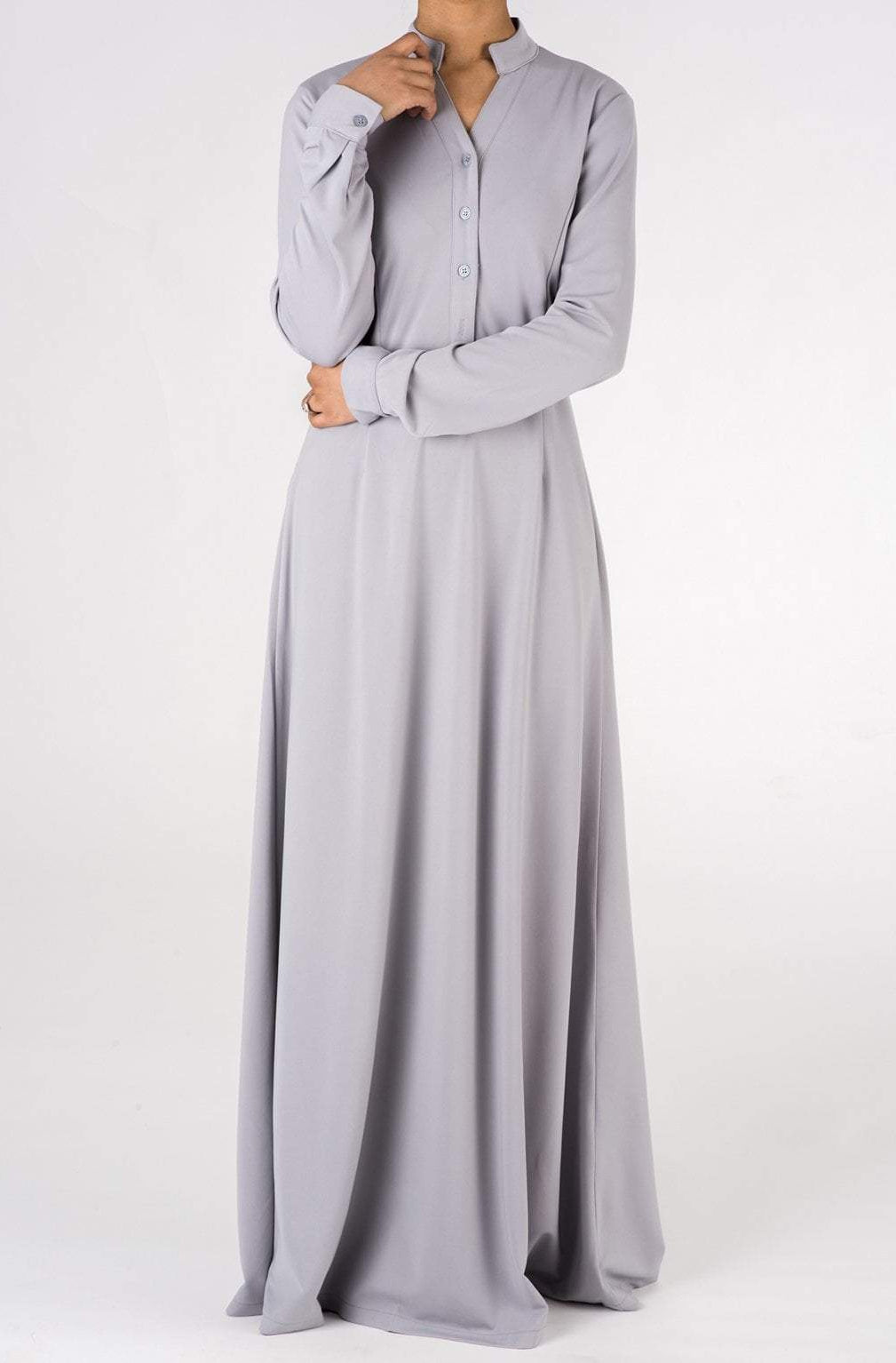 Gray Ultimate Modest Maxi Dress Kabayare