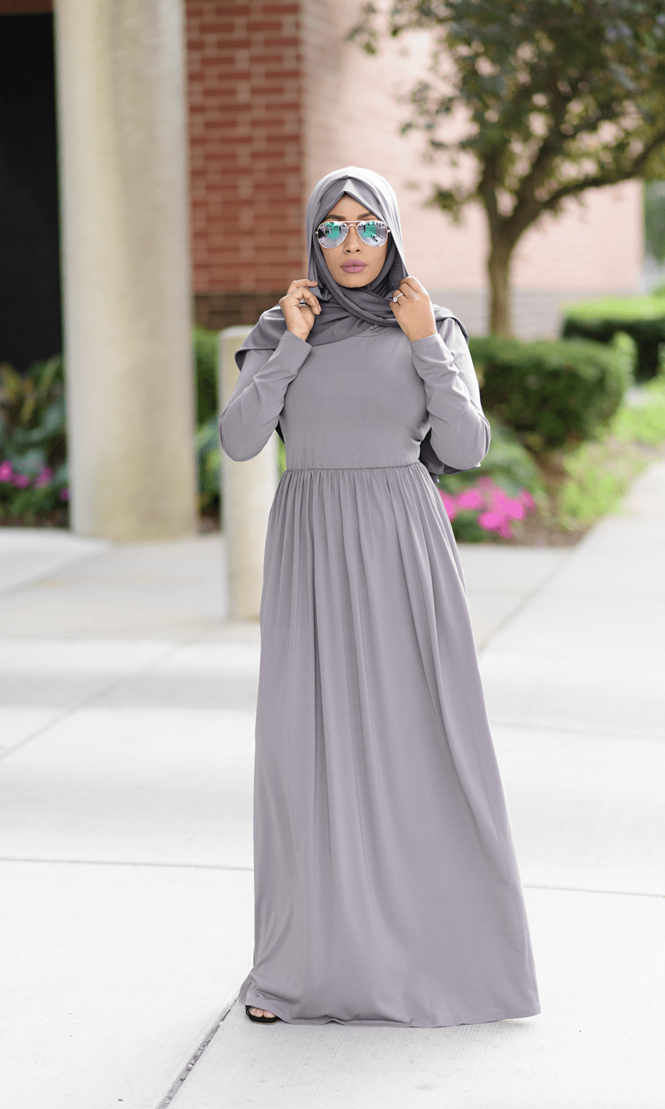Gray Urban Hooded Maxi Dress Kabayare