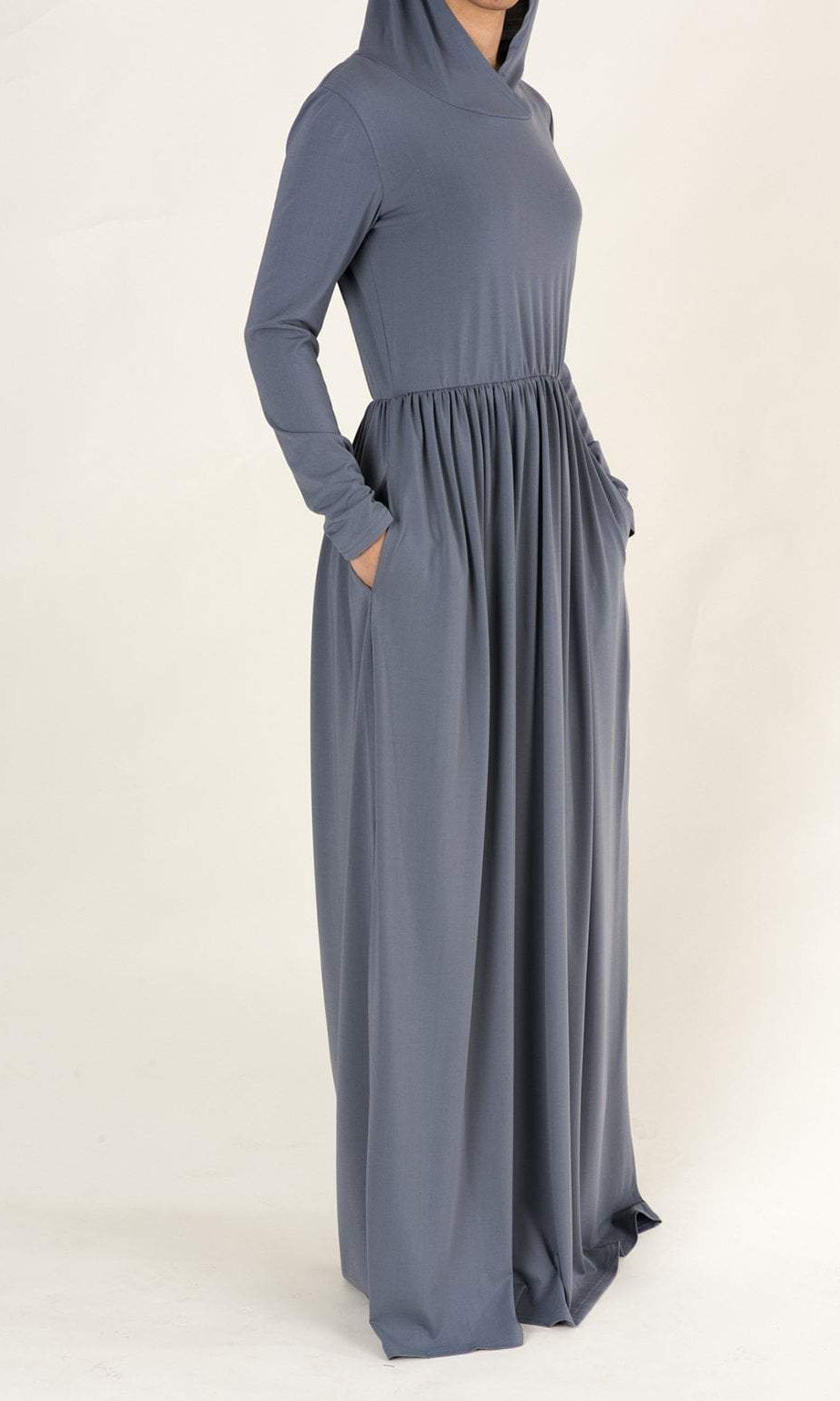 Gray Urban Hooded Maxi Dress Kabayare