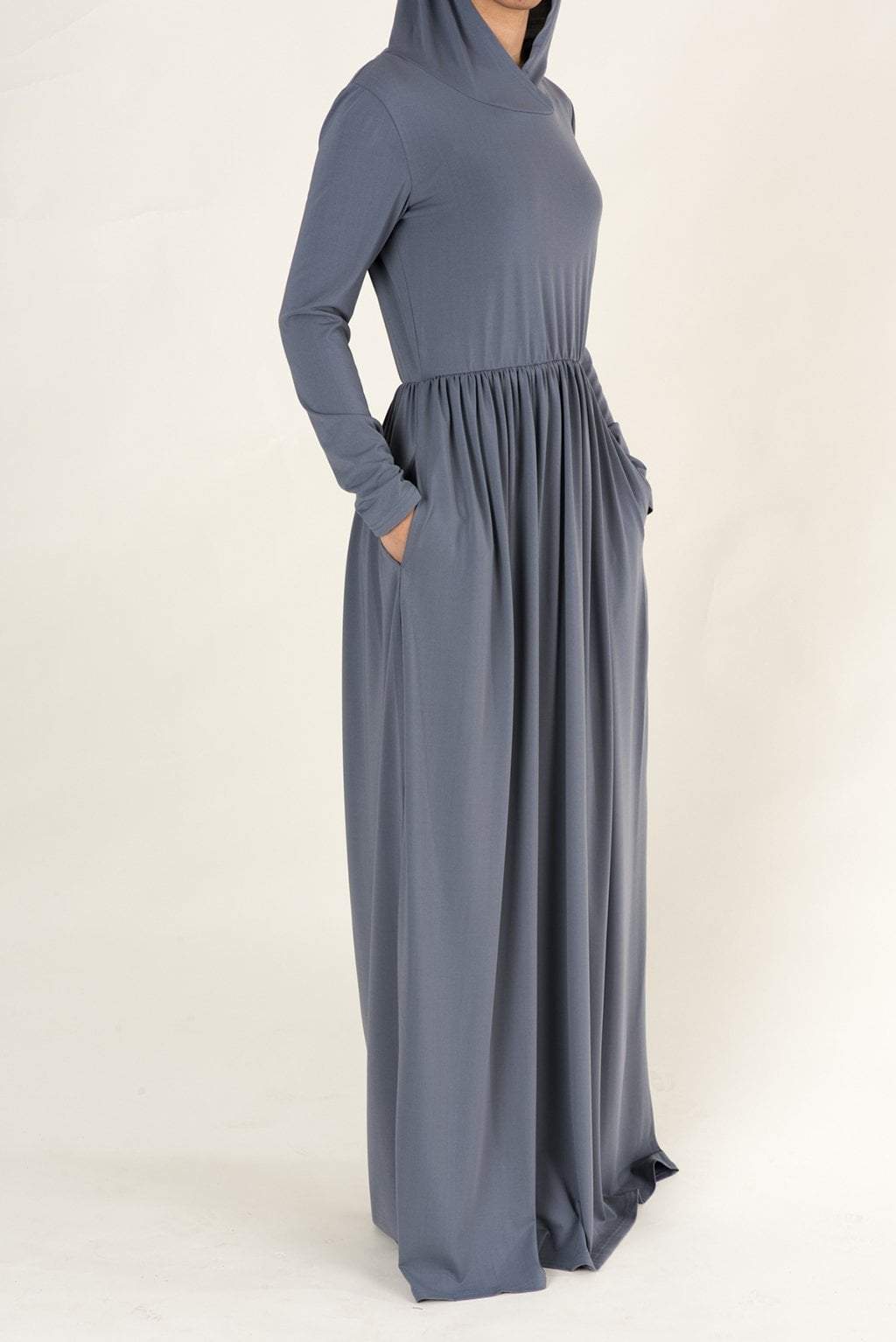 Gray Urban Hooded Maxi Dress Kabayare