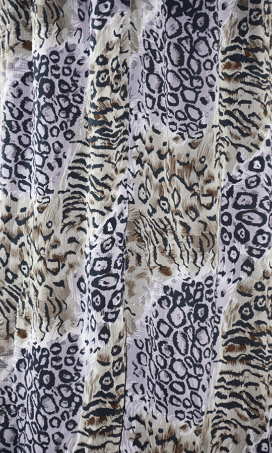 Grayish Leopard Chiffon Maxi Skirt Kabayare