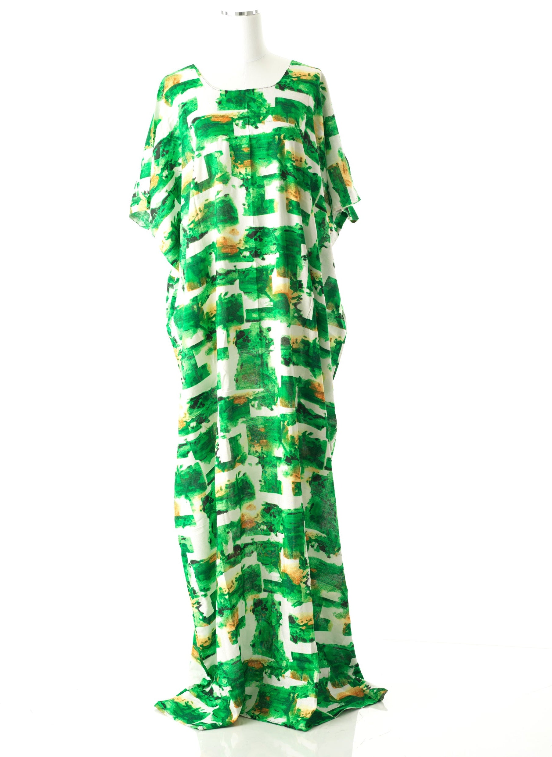 Green Abstract art bati dress Kabayare