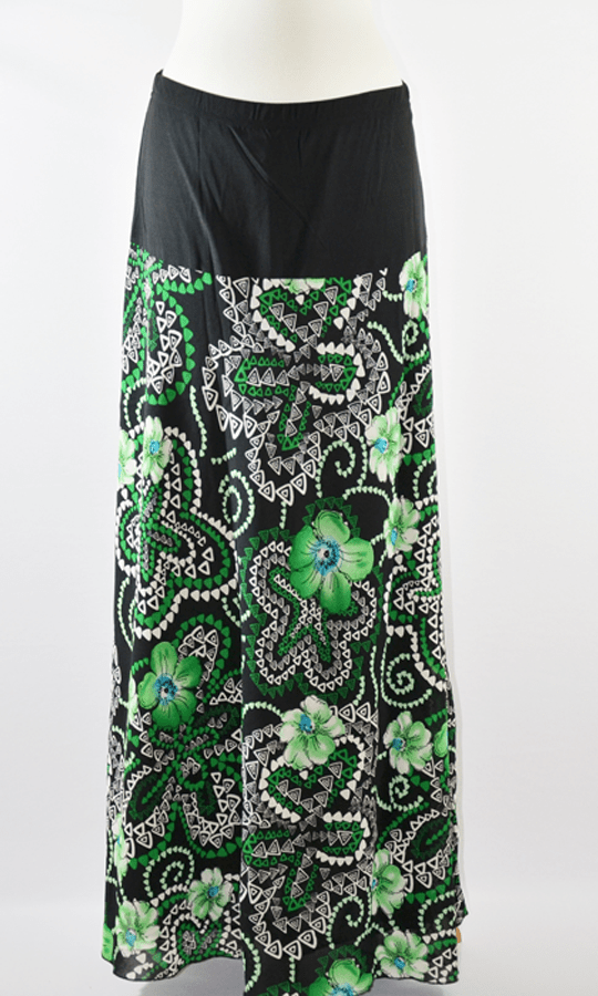 Green Aztec Floral Skirt Kabayare