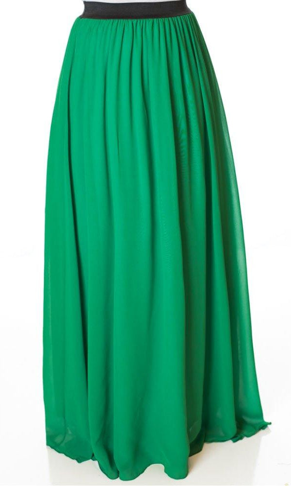 Green Basic maxi skirt Kabayare