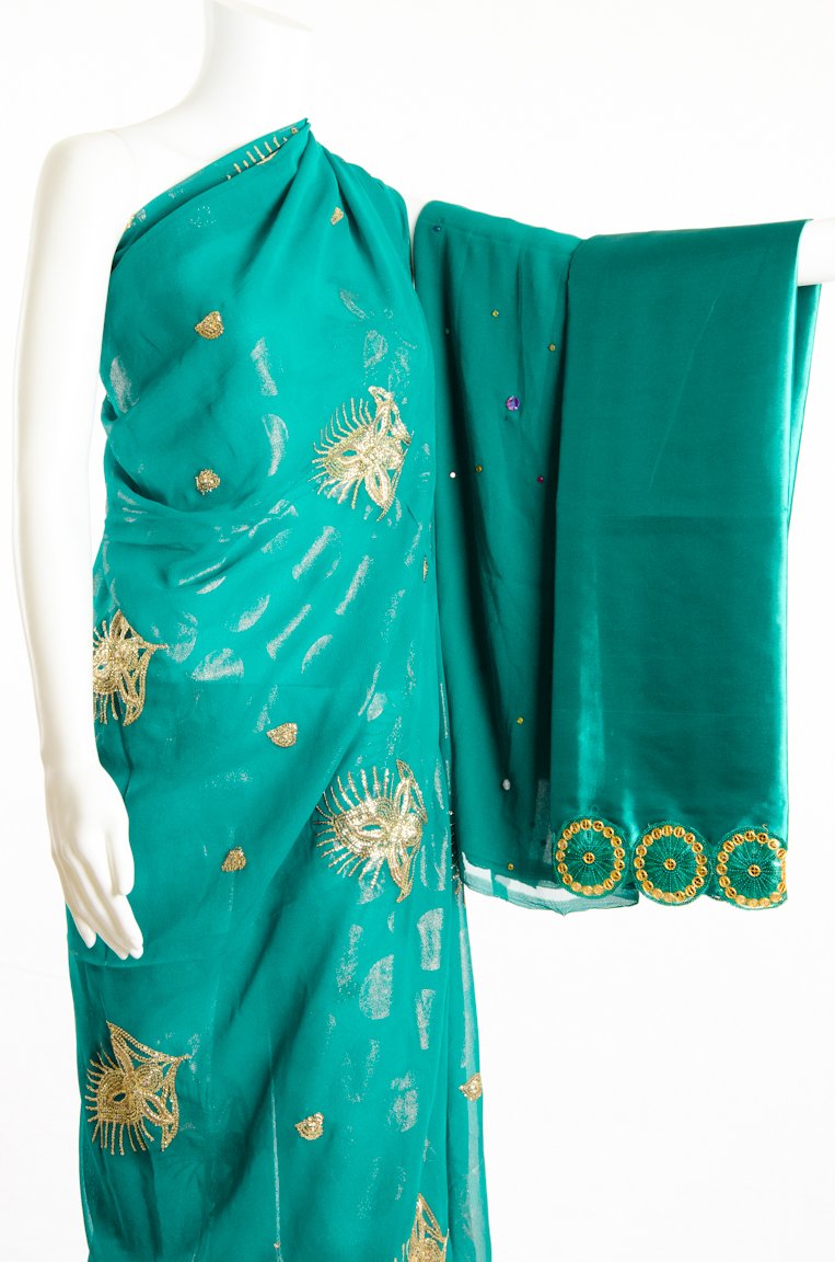 Green Dazzle Saree Dirac Kabayare