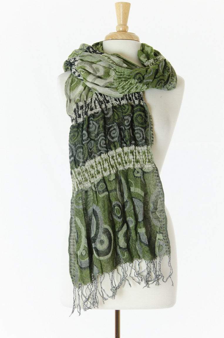 Green Elastic Pashmina Scarf Kabayare