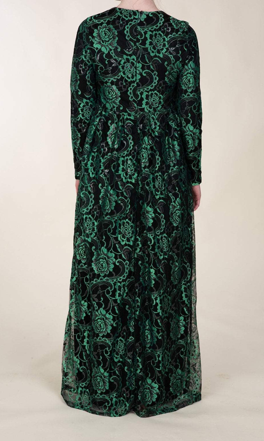 Green Floral Lace Dress Kabayare