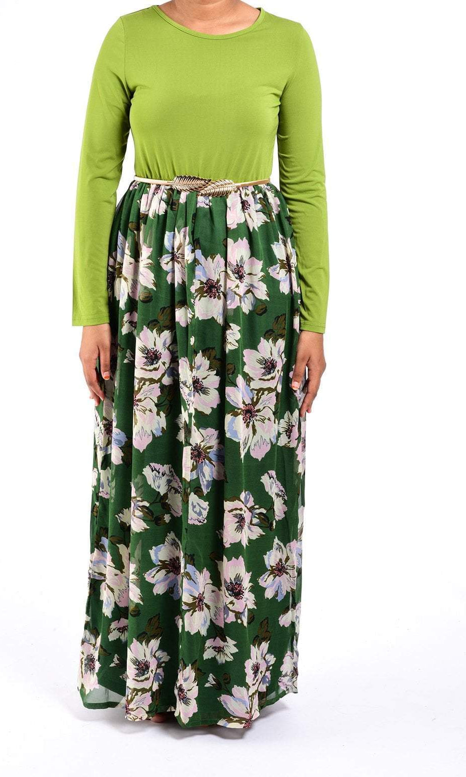 Green GARDENIA CHIFFON DRESS Kabayare