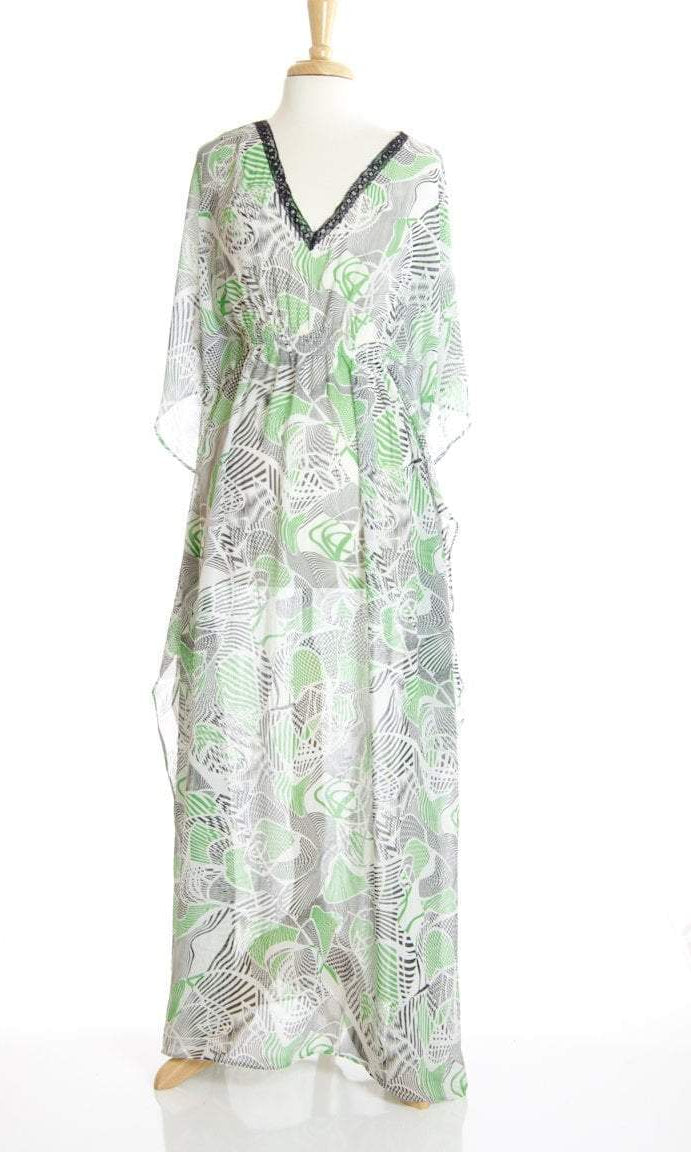 Green Moire Maxi Dress Kabayare