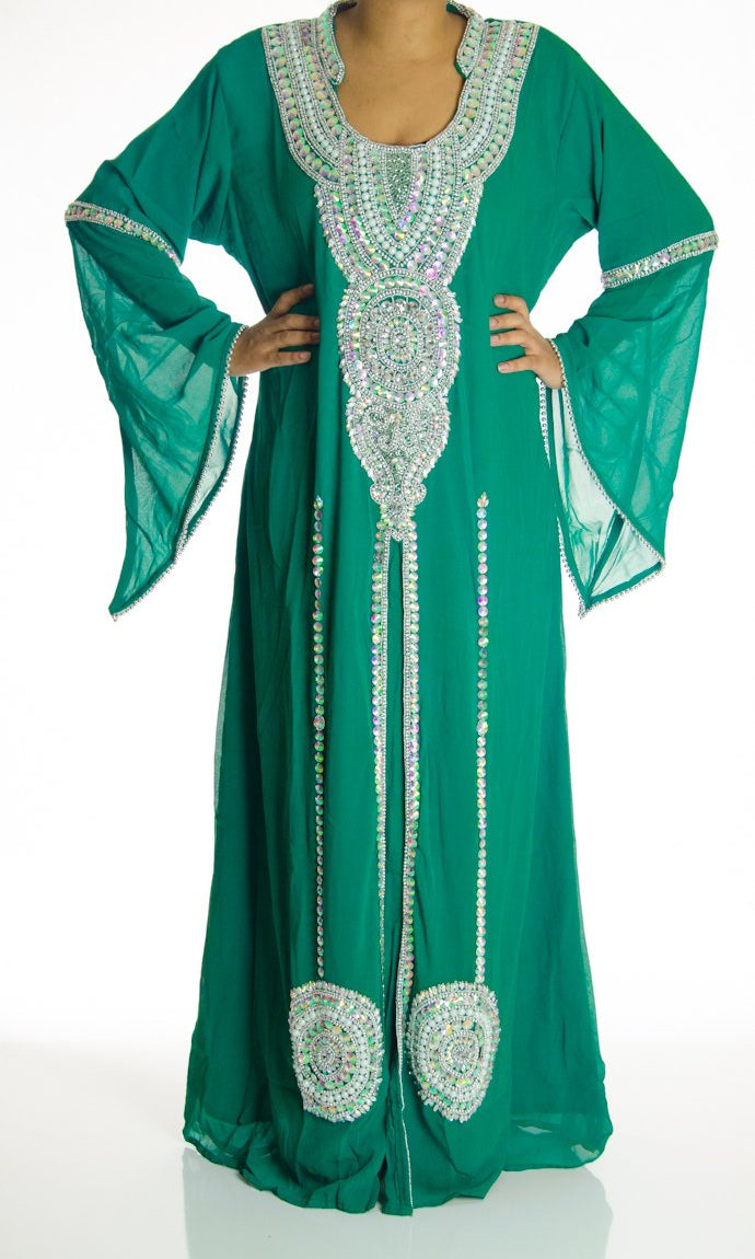 Green Pearl Khaleeji Dress Kabayare