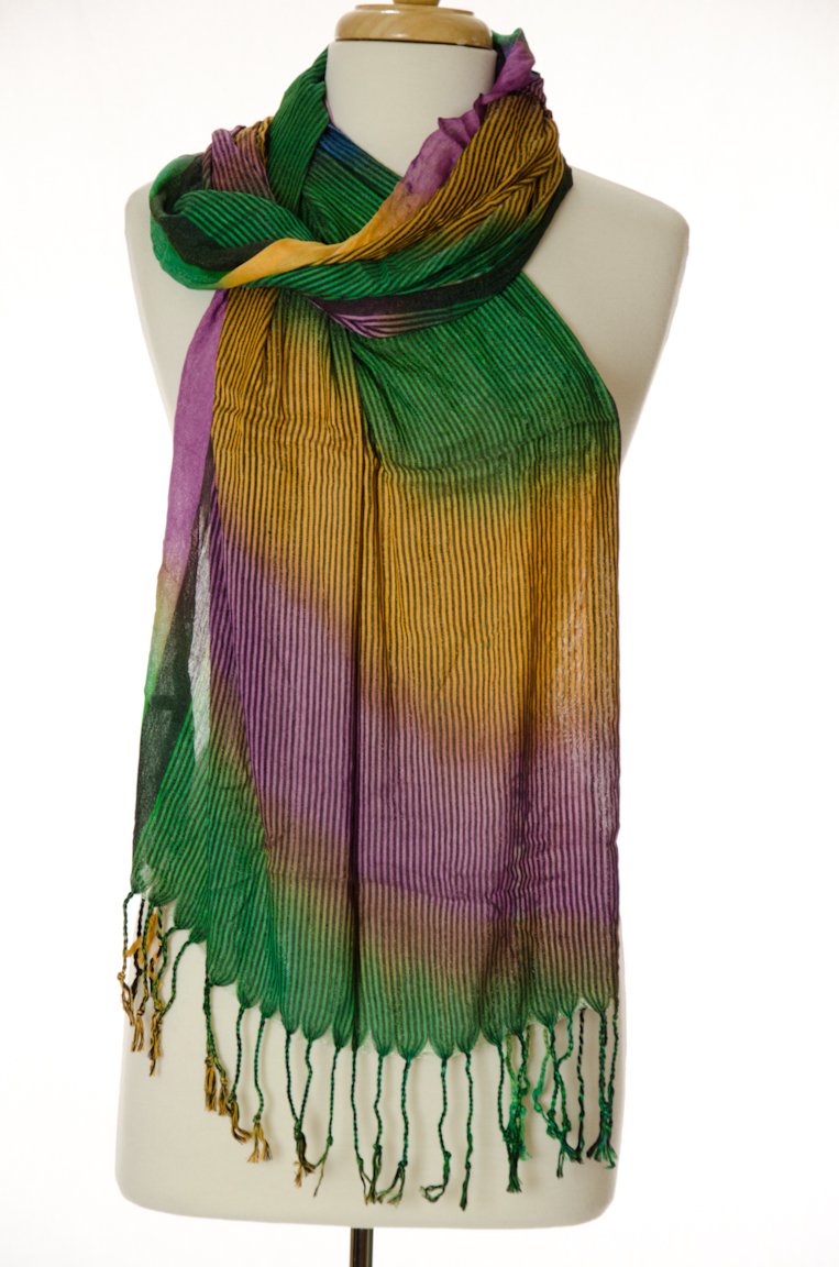 Green Rambow Stripes Scarf Kabayare