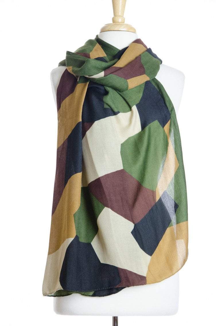 Green Rocky Print Scarf Kabayare
